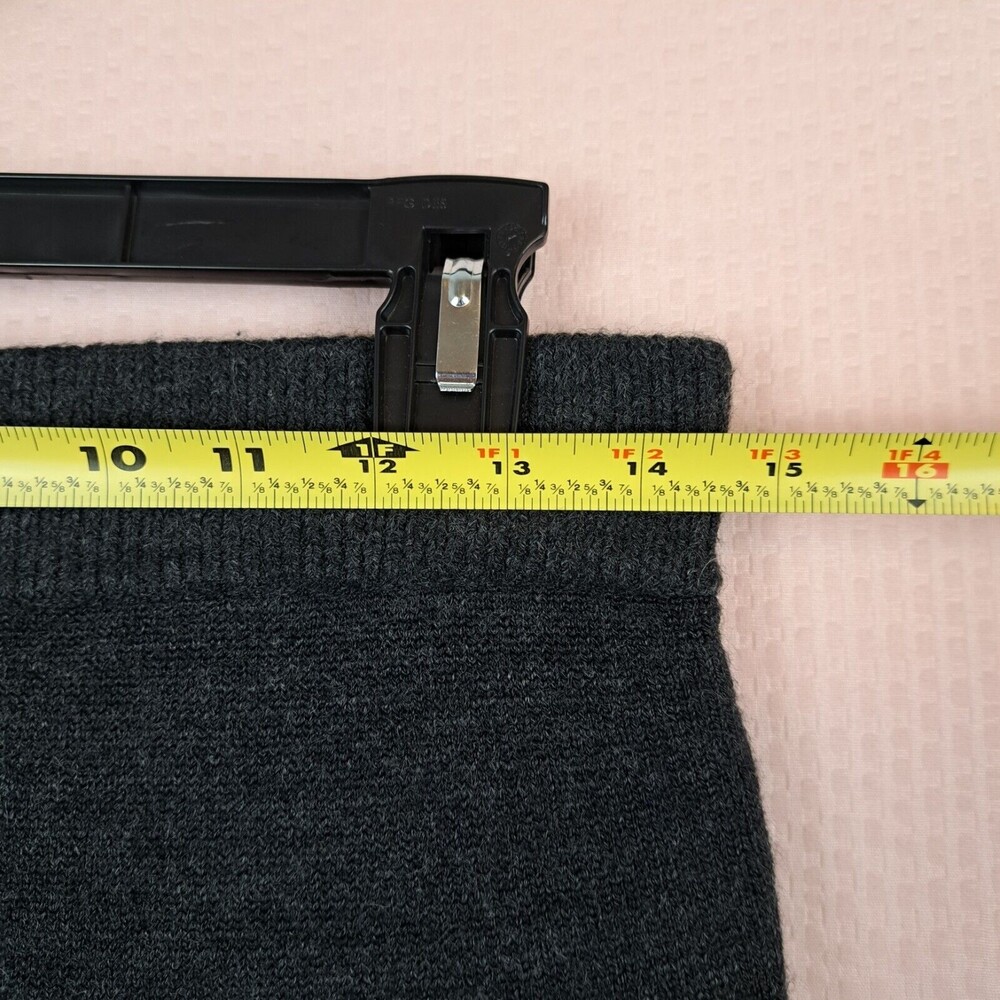 Vintage Partners Women Knit Gray Acrylic Skirt Soft Classic Elastic Size M - Picture 3 of 9